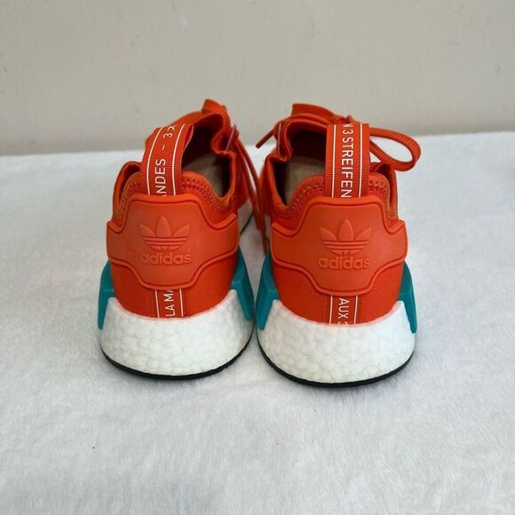 Adidas NMD R1 Orange Lace Up Sneakers 9 Men NEW - Picture 4 of 8